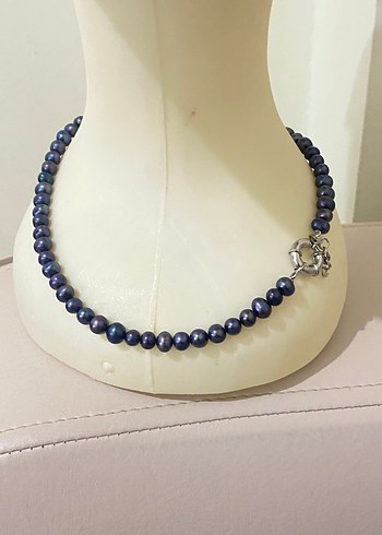 Siyah inci kolye - Görsel 5