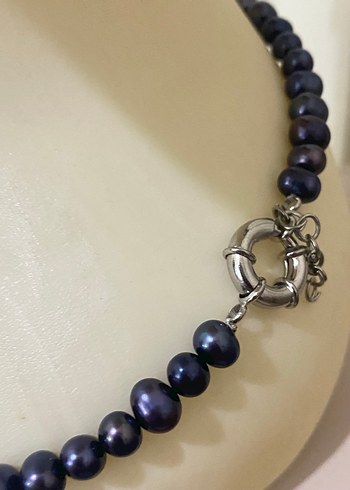 Siyah inci kolye - Görsel 3