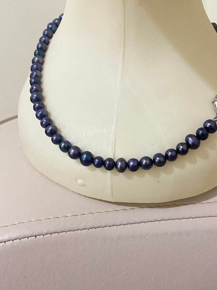 Siyah inci kolye - Görsel 4