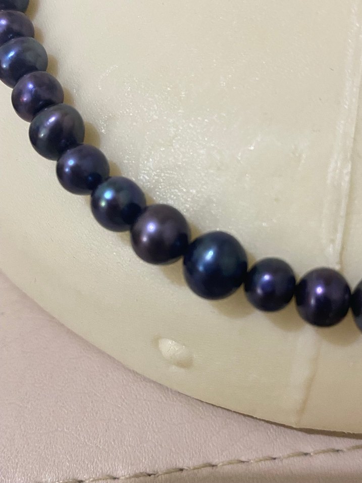 Siyah inci kolye - Görsel 2