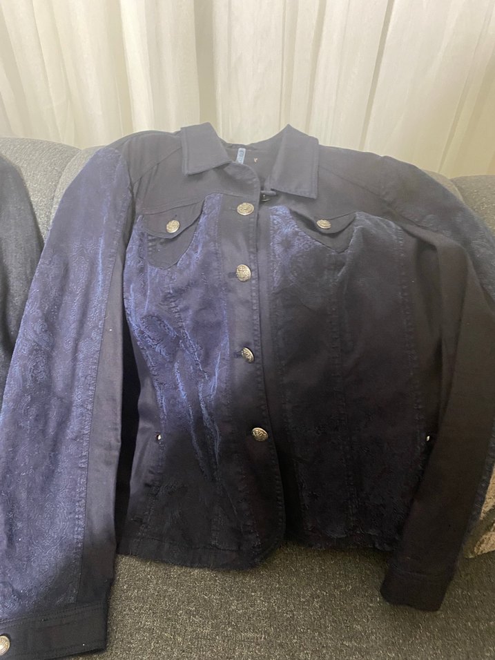 Düğmeli Lacivert Denim Ceketler 42-44 - Görsel 3