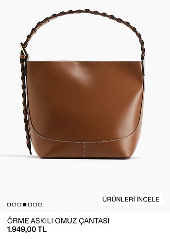 H&M Örme Askılı Deri Omuz Çantası