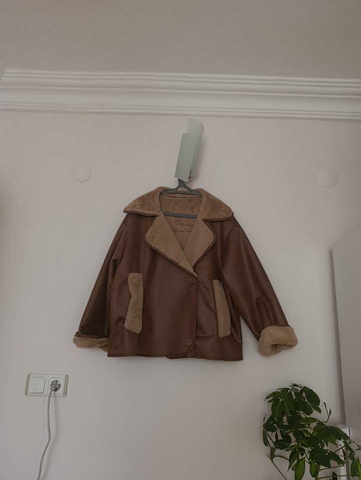 kürk peluş mont yağmurluk - Görsel 5