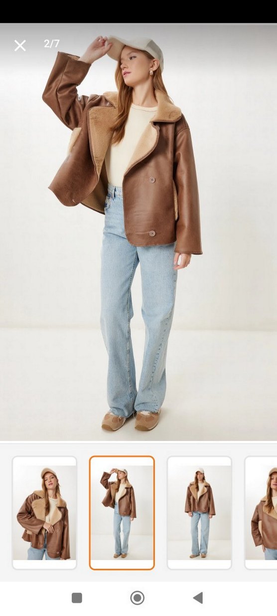 kürk peluş mont yağmurluk - Görsel 2