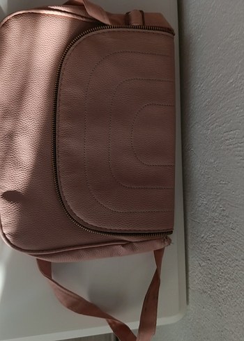 Pembe Deri Fermuarlı Kadın Çanta - Görsel 3