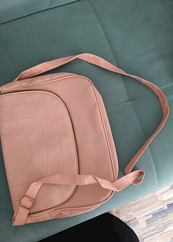 Pembe Deri Fermuarlı Kadın Çanta - Görsel 2