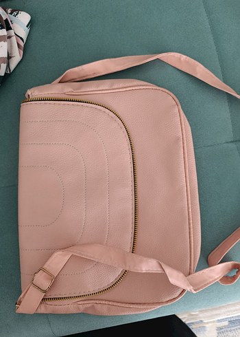 Pembe Deri Fermuarlı Kadın Çanta - Görsel 4