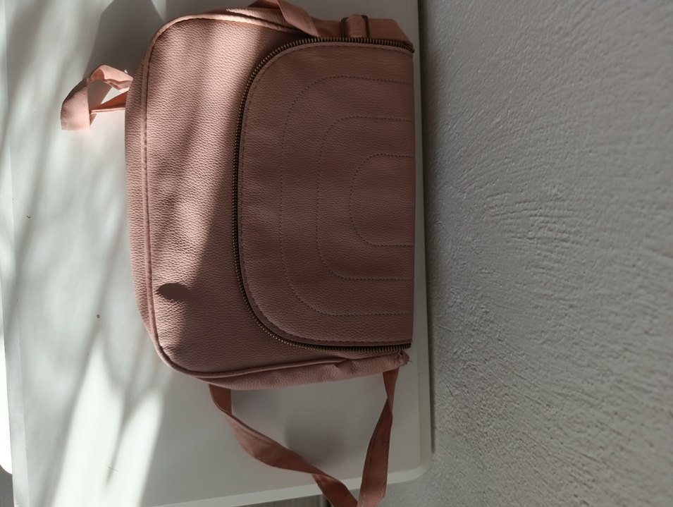 Pembe Deri Fermuarlı Kadın Çanta - Görsel 3