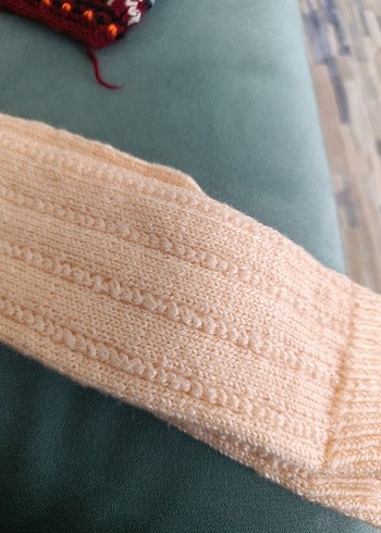 Renkli El Örgüsü Çoraplar çeyiz seti patik - Görsel 4