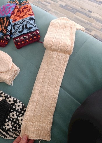 Renkli El Örgüsü Çoraplar çeyiz seti patik - Görsel 5