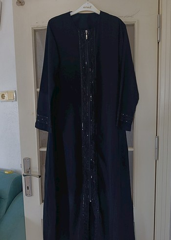 Nakışlı Siyah Uzun Kollu Kadın Elbise ferace - Görsel 2