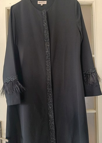 Siyah Uzun püskül detay ferace şık - Görsel 2