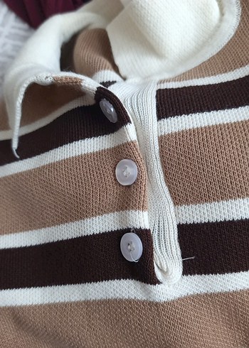 çizgili triko kazak - Görsel 3