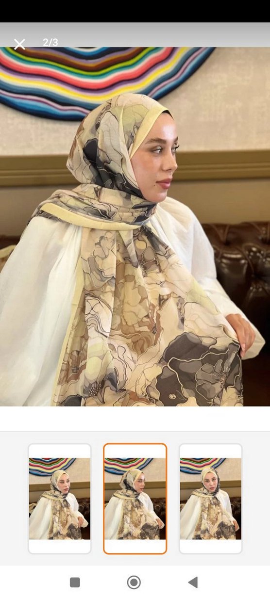 sarı Desenli Kadın Şal - Görsel 2