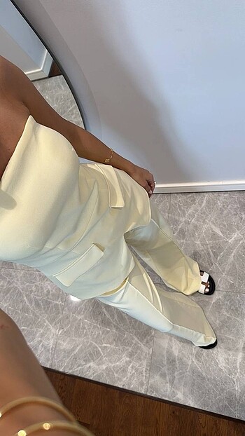 Zara Sarı straplez alt üst takım