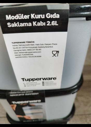Tupperware Tupperware Modüler Kuru Gıda Saklama Kabı 2.6 2 adet fiyatı
