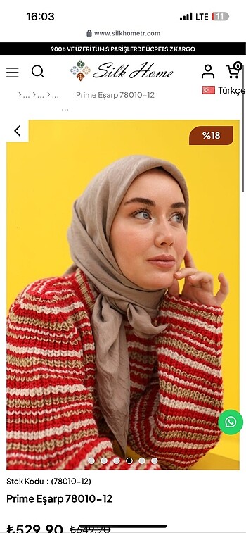 Silk home prime eşarp