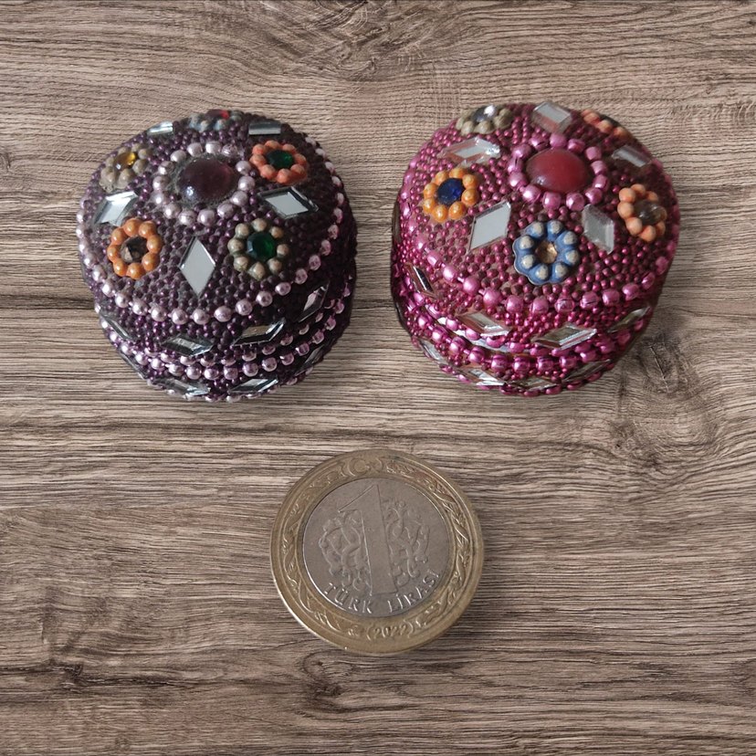 iki adet Hint işi mini kutu - Görsel 2