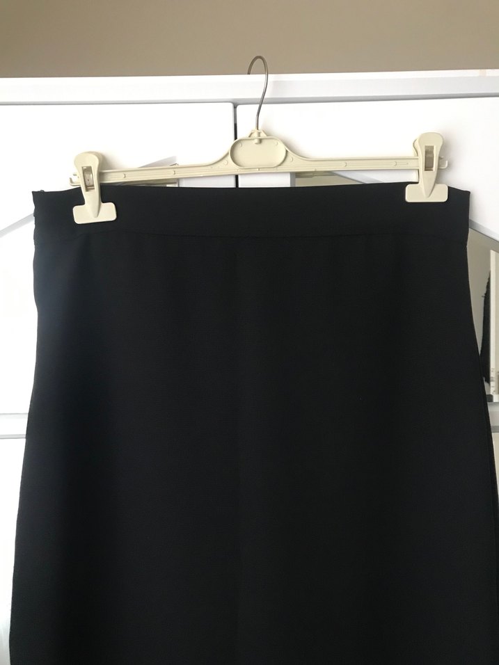 Siyah Uzun Drapeli Kadın Etek - Görsel 2