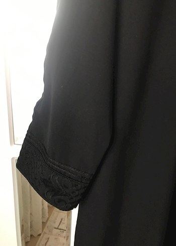 Siyah Nakışlı Uzun Kollu Kadın Ferace - Görsel 4