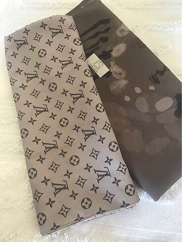 Fresh Scarf Kahverengi Şal/ VL Baskılı Şal