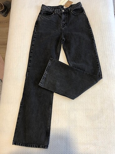 Trendyol & Milla Antrasit Yüksel Bel Wide Leg Jeans