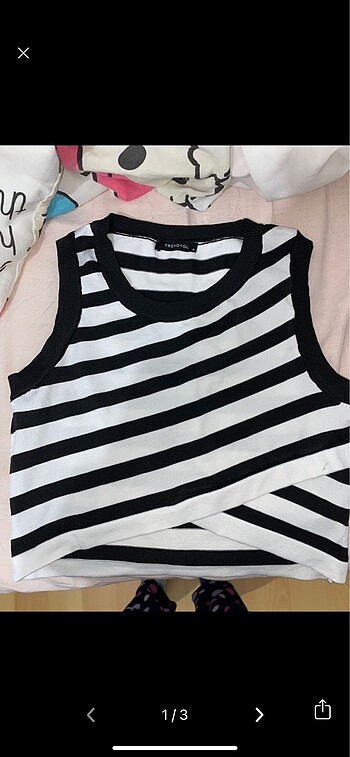 trendyol cizgili crop
