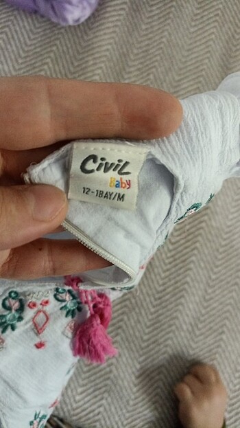12-18 Ay Beden beyaz Renk Bebek elbise
