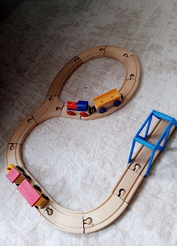 Oyuncak ahşap tren seti - Görsel 16