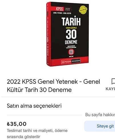 KPSS Pegem Tarih Çözümlü Deneme Kitabı