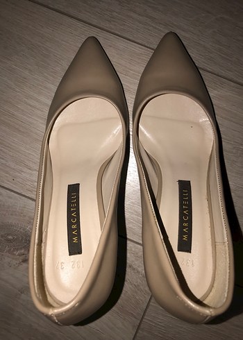Bej Stiletto Topuklu Kadın Ayakkabı