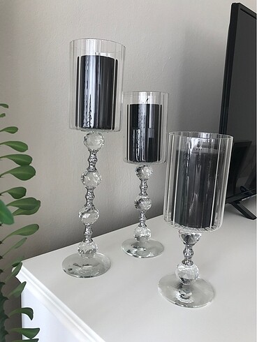 Üçlü cam şamdan