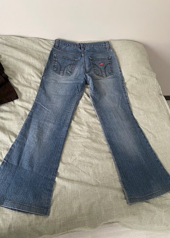 düşük bel bilekte ispanyol paça kot pantolon - Görsel 4