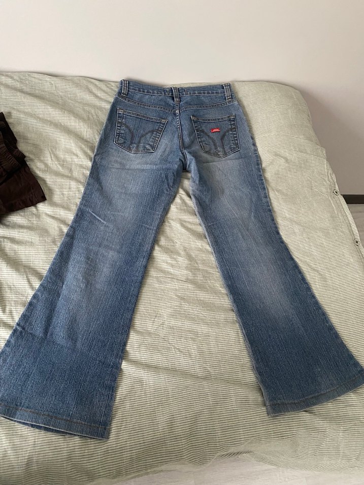 düşük bel bilekte ispanyol paça kot pantolon - Görsel 4