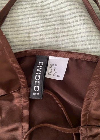 saten kahverengi h&m büstiyer - Görsel 2