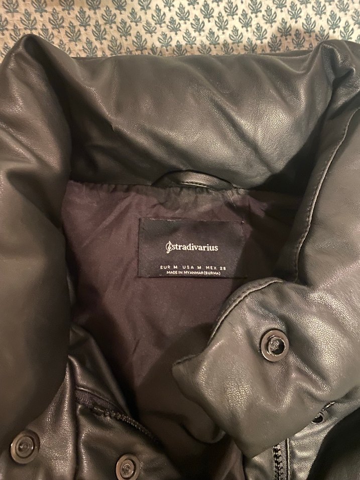 siyah stradivarius deri mont - Görsel 2