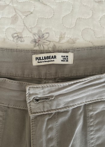 Stradivarius Gri Kemerli Rahat Kesim Keten Pantolon