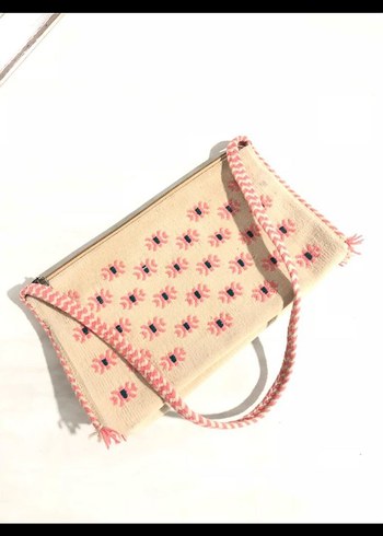Pembe Nakışlı Bohem Kadın Çanta - Görsel 2