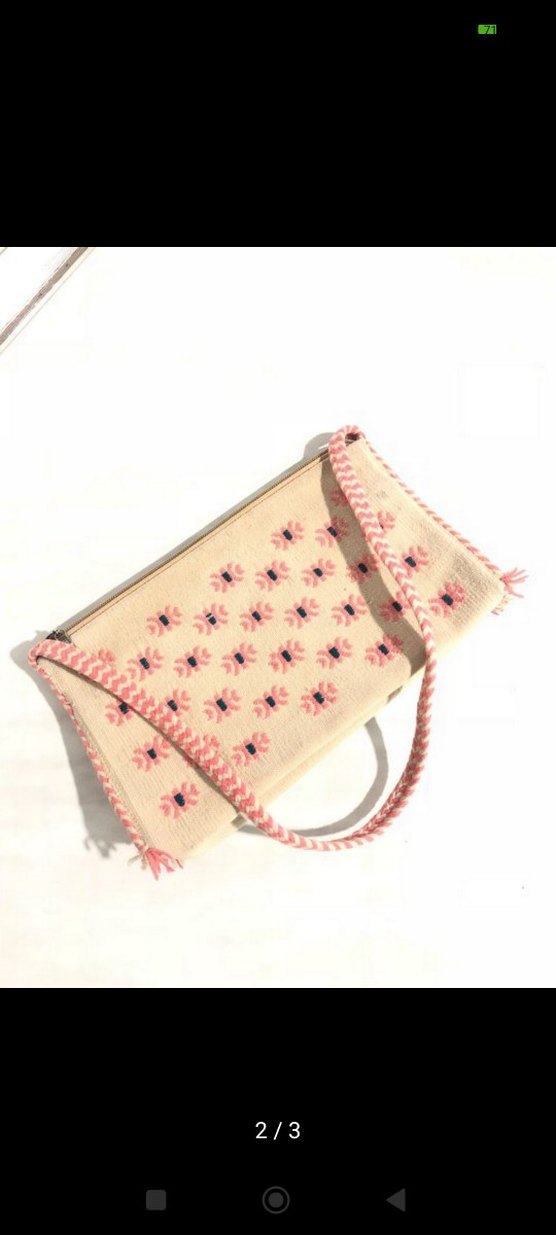 Pembe Nakışlı Bohem Kadın Çanta - Görsel 2