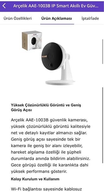Arçelik kamera