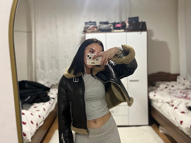 xs Beden kahverengi Renk Bershka Mont