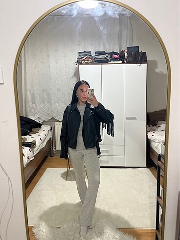 xs Beden siyah Renk Deri Ceket