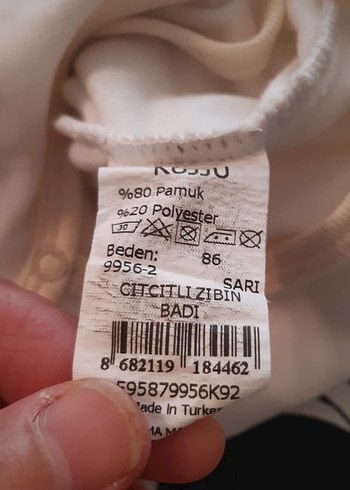 Beyaz Uzun Kollu Pamuklu Bebek Body - Görsel 6