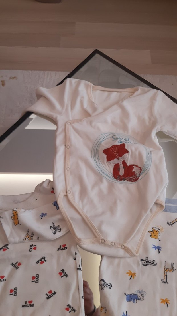 Beyaz Uzun Kollu Pamuklu Bebek Body - Görsel 4