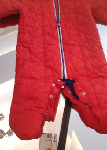 Kırmızı Fermuarlı Bebek Kar Tulumu - Görsel 4