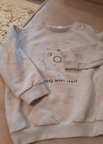 4 Yaş Beden Gri Baskılı Erkek Çocuk Sweatshirt