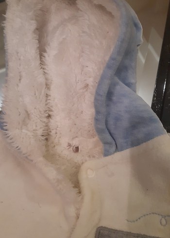 Bebek Erkek Kapüşonlu Beyaz Tulum - Görsel 2