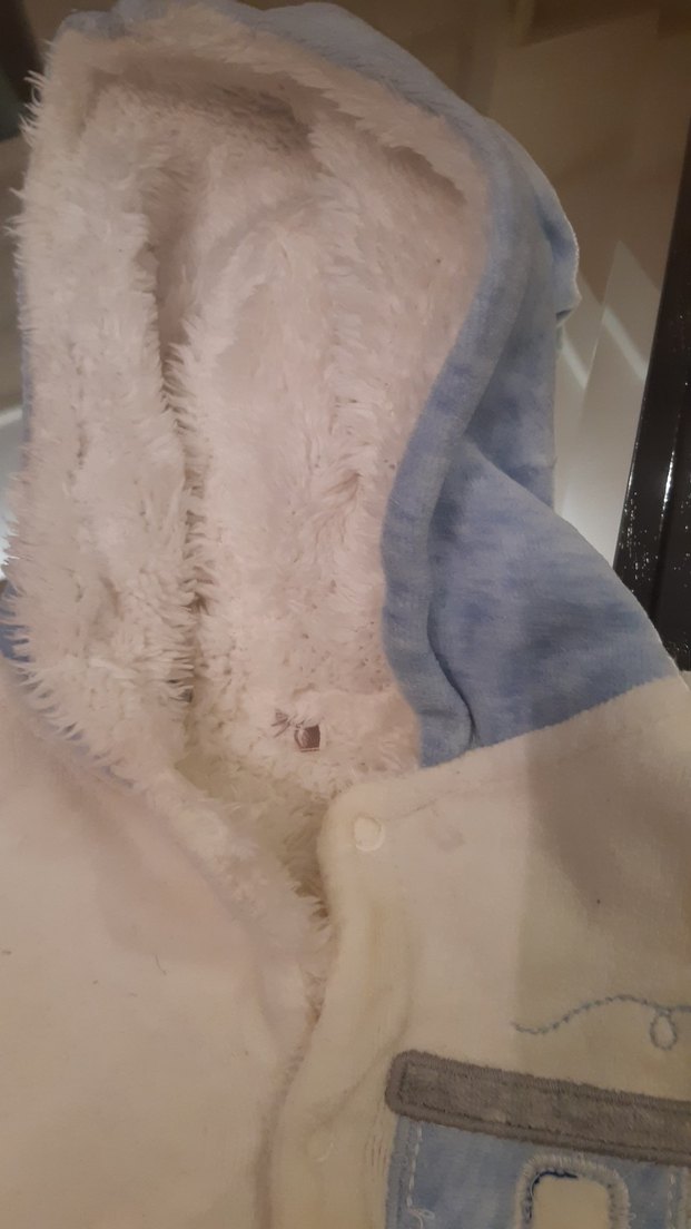 Bebek Erkek Kapüşonlu Beyaz Tulum - Görsel 2