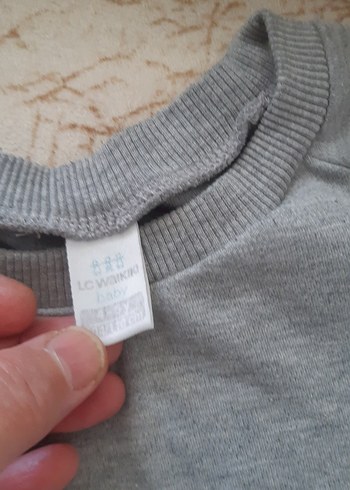 LC Waikiki Gri Erkek Çocuk Zebra Desenli Sweatshirt