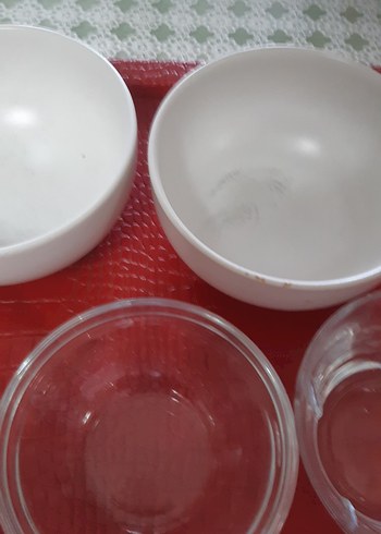 Beyaz Seramik ve Cam Kase Seti - Görsel 2